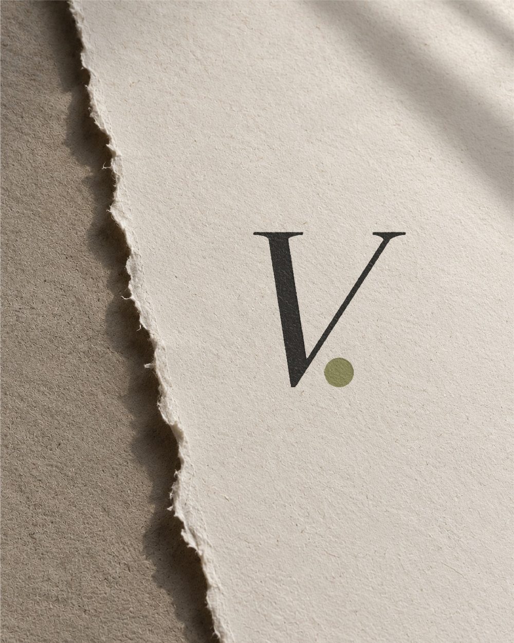 The V. mark on torn paper